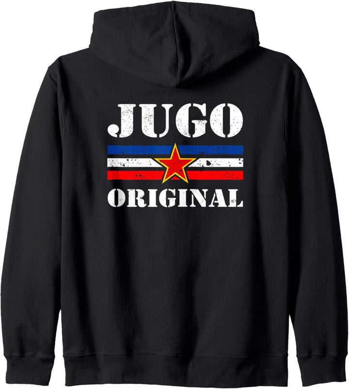 SFRJ Jugoslawien Design mit Jugo Original Flagge Kapuzenjacke