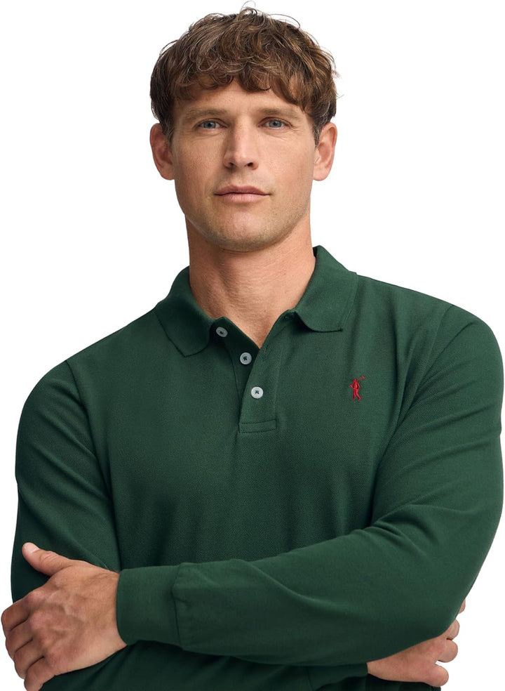 Polo Club Herren Poloshirt Kurzarm Regular Fit Baumwolle Männer Polohemd Longsleeve M Grün, M Grün