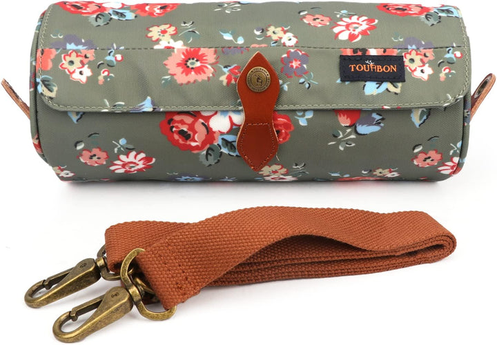 Tourbn Tourbon Fahrradtasche für Lenker, wasserdicht, Blumenmuster, T-LP00058-FL, 27*13 cm Grün (Blu