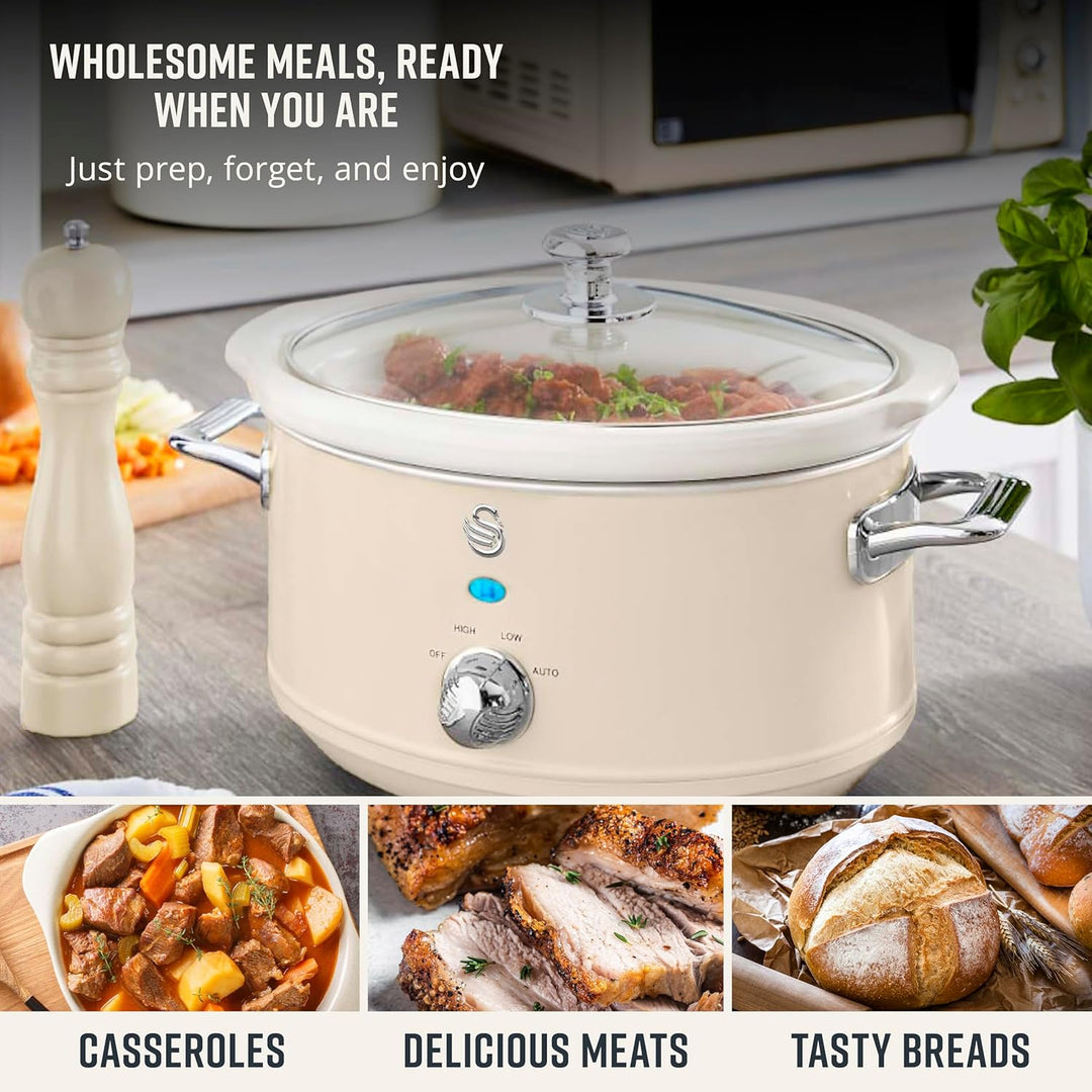 Swan 3,5l Retro Kocher, cremefarben