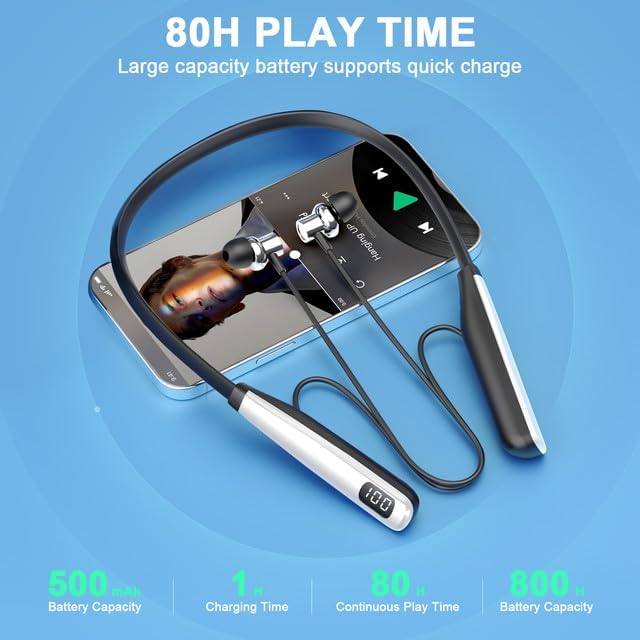 LAMA Bluetooth 5.4 Kopfhörer Sport Ohrhörer 80 Std. Spielzeit Noise Cancelling Kabellos Sportkopfhör
