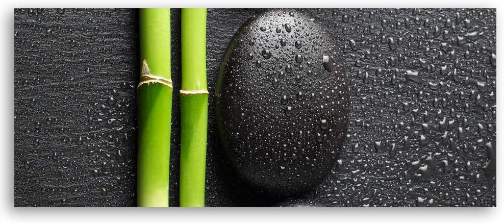 Leinwandbild XXL Stein Wandbild Kunst Bambus Grau 150x50 cm Leinwandbild 150x50 cm Grau_b, Leinwandb