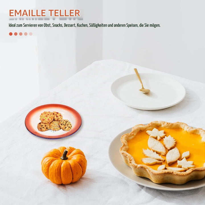 Alipis Vintage Emaille Obstschale Multifunktionale Emaille Geschirr Schale 6.30X6.30X2.36In Emaillie