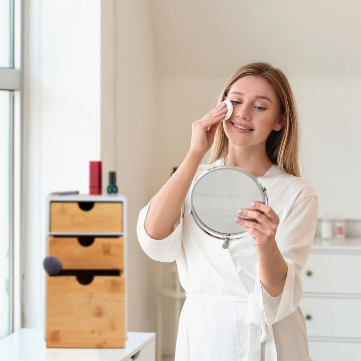 Relaxdays Schubladenbox, Bambus & MDF, HBT: 28x17x21,5 cm, Mini-Kommode 3 Schubladen, Schreibtisch O