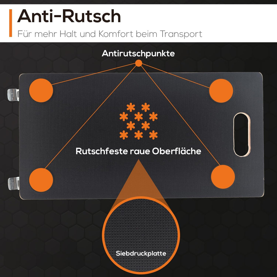 Tronitechnik® Rollbrett Transportroller rutschfest 400 kg Tragfähigkeit,Möbel Transporthilfe für Umz