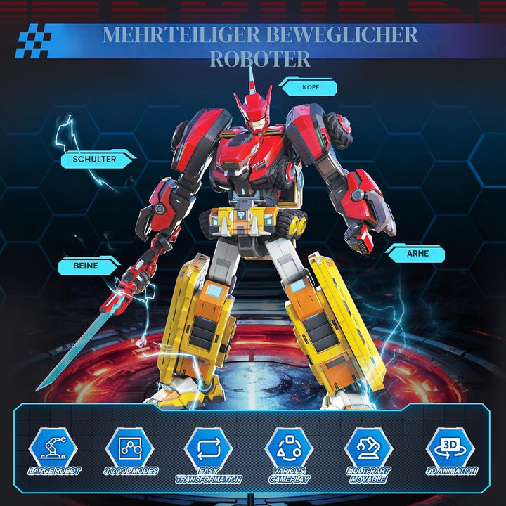 Quantum Heroes DINOSTER 2 in 1 Transformable Roboter Raptor Tron 11,02 Zoll | Roboter Spielzeug für