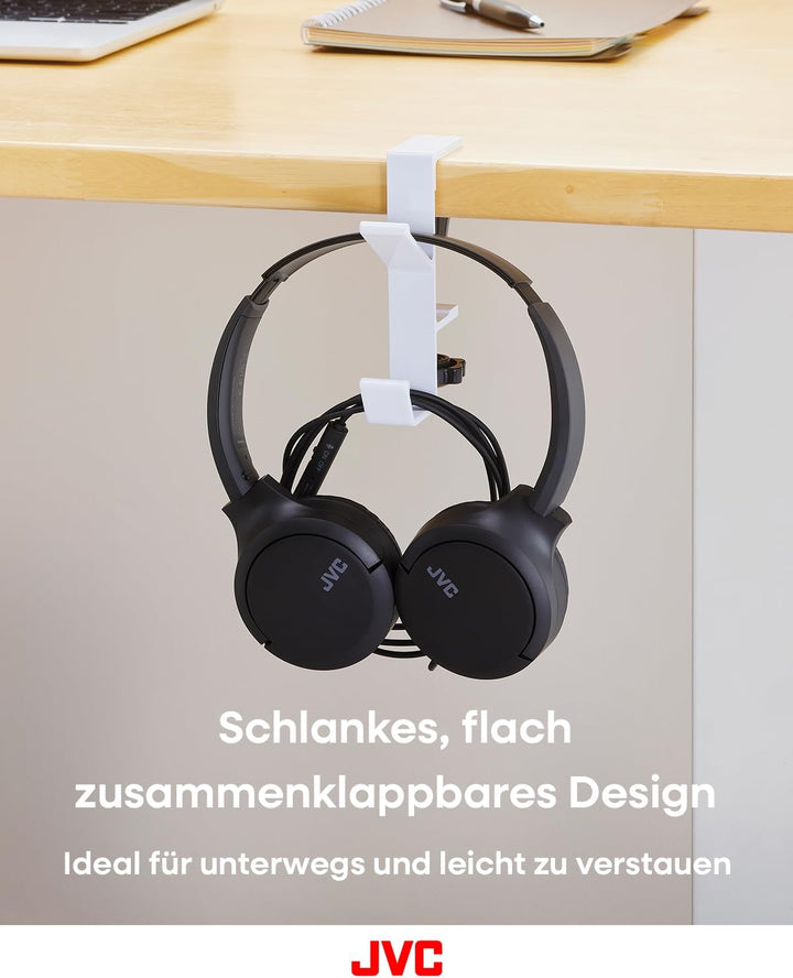JVC HA-S33UC-B USB-C On-Ear-Kopfhörer, weiche Ohrpolster, faltbar, mit Mikrofon & 3-Tasten-Fernbedie