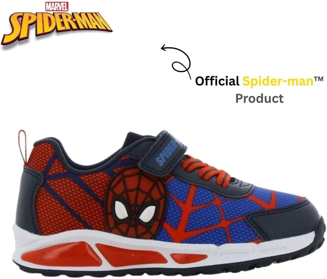 Leomil Spiderman Blinkschuhe Jungen Spiderman Schuhe Kinder, Ideal for Schule und Freizeit 25 EU Bla