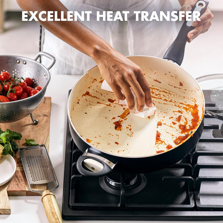GreenPan Rio Gesunde Keramische Antihaft-Schmorpfanne 30 cm/4,8 Liter mit Deckel, PFAS-frei, Stay-Co
