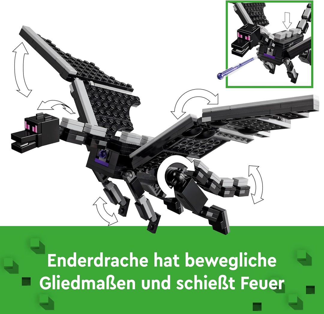 LEGO Minecraft Der Enderdrache und das Endschiff, Action-Spielzeug und Entdeckerset, Bauset zum Vide