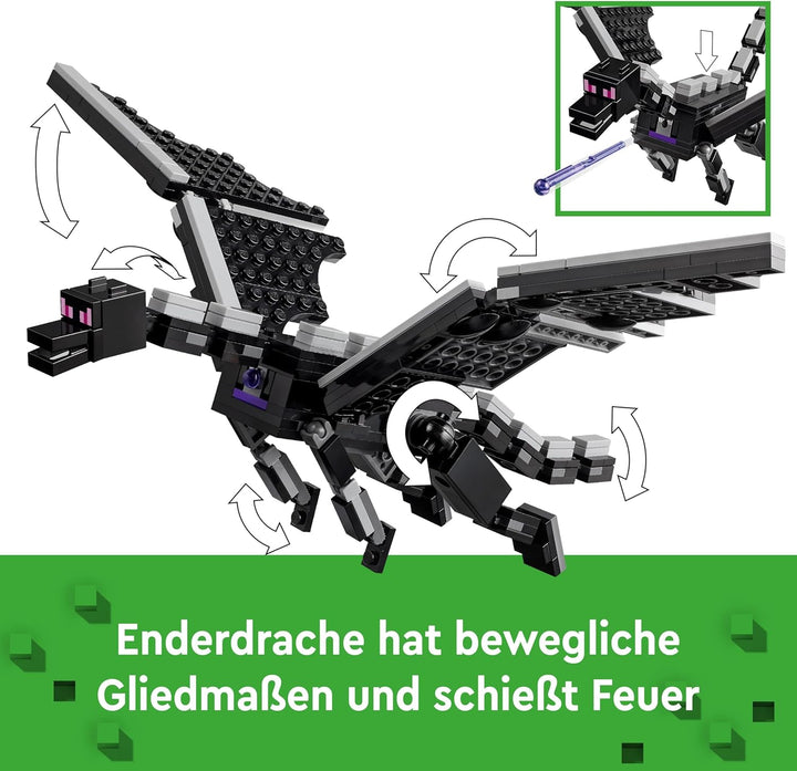 LEGO Minecraft Der Enderdrache und das Endschiff, Action-Spielzeug und Entdeckerset, Bauset zum Vide