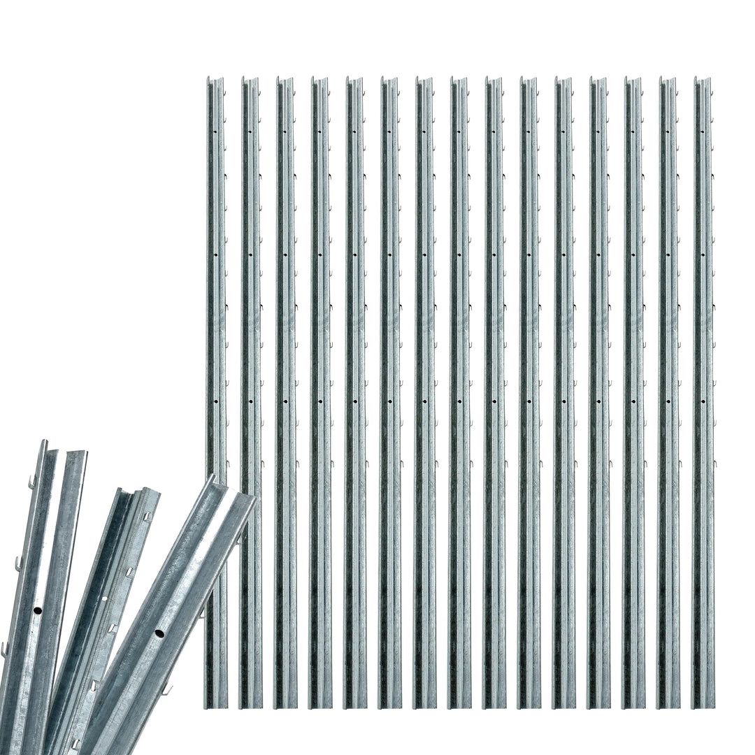 ESTEXO Z-Profil Weidezaun Pfosten Wildzaun Pfahl Forstzaun Maschendrahtzaun (15x 1,65 m), 15x 1,65 m