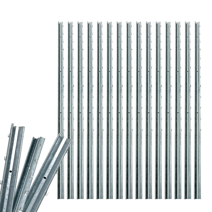 ESTEXO Z-Profil Weidezaun Pfosten Wildzaun Pfahl Forstzaun Maschendrahtzaun (15x 1,65 m), 15x 1,65 m