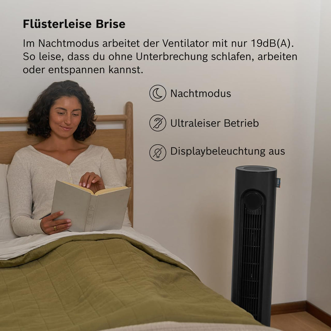 Bosch Tower Fan 4000, Turmventilator, Leise &amp; Leistungsstark, 2170 m³/h | Mit Fernbedienung, 8 Gesch