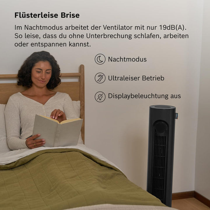 Bosch Tower Fan 4000, Turmventilator, Leise &amp; Leistungsstark, 2170 m³/h | Mit Fernbedienung, 8 Gesch