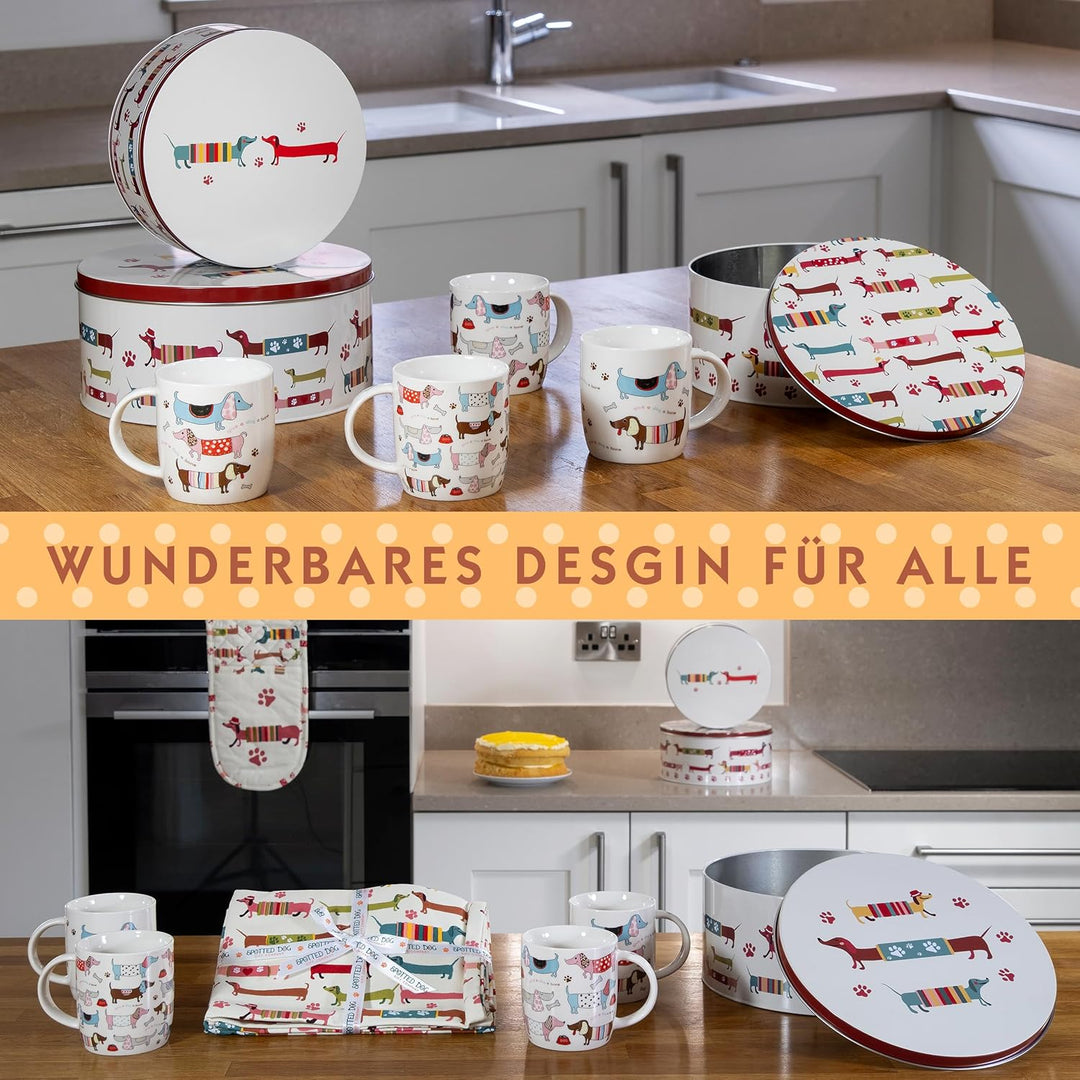 SPOTTED DOG GIFT COMPANY Keksdose Metall, Plätzchendose Set, Gebäckdose Rund - Klein Mittel Gross mi