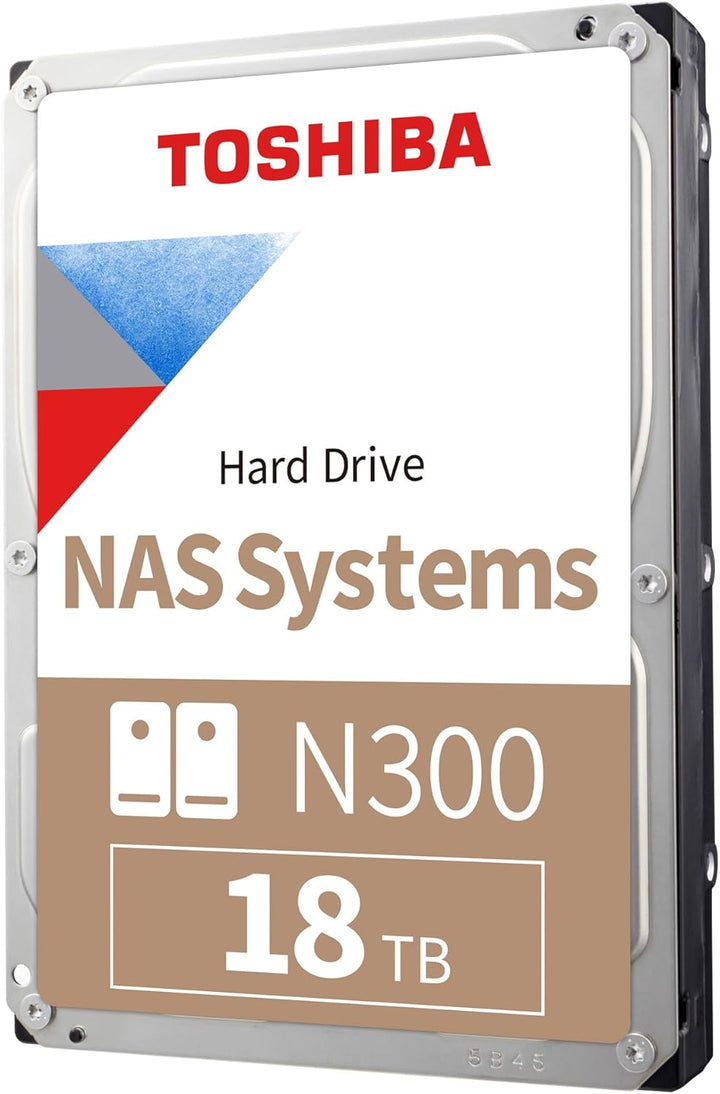 Toshiba 18TB N300 Interne Festplatte - NAS 3,5 Zoll SATA HDD Unterstützt bis zu 8 Laufwerksschächte,