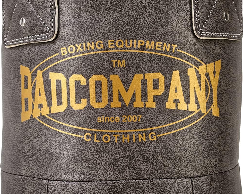 Bad Company Vintage Jab & Hook Boxsack als Erdnuss-Form inkl. Heavy Duty Vierpunkt-Stahlkette und Me