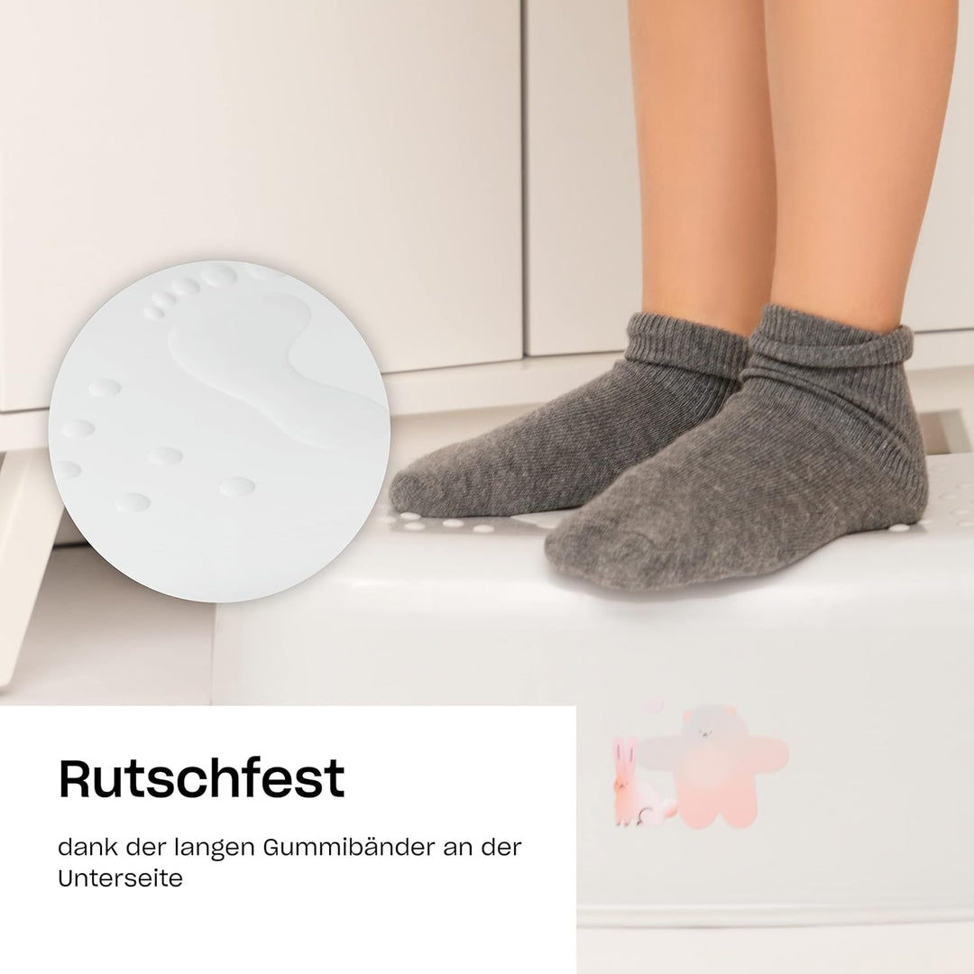Hylat Baby Kinderhocker & Kindertoilettensitz Set - Rutschfester Tritthocker + Toilettenaufsatz für