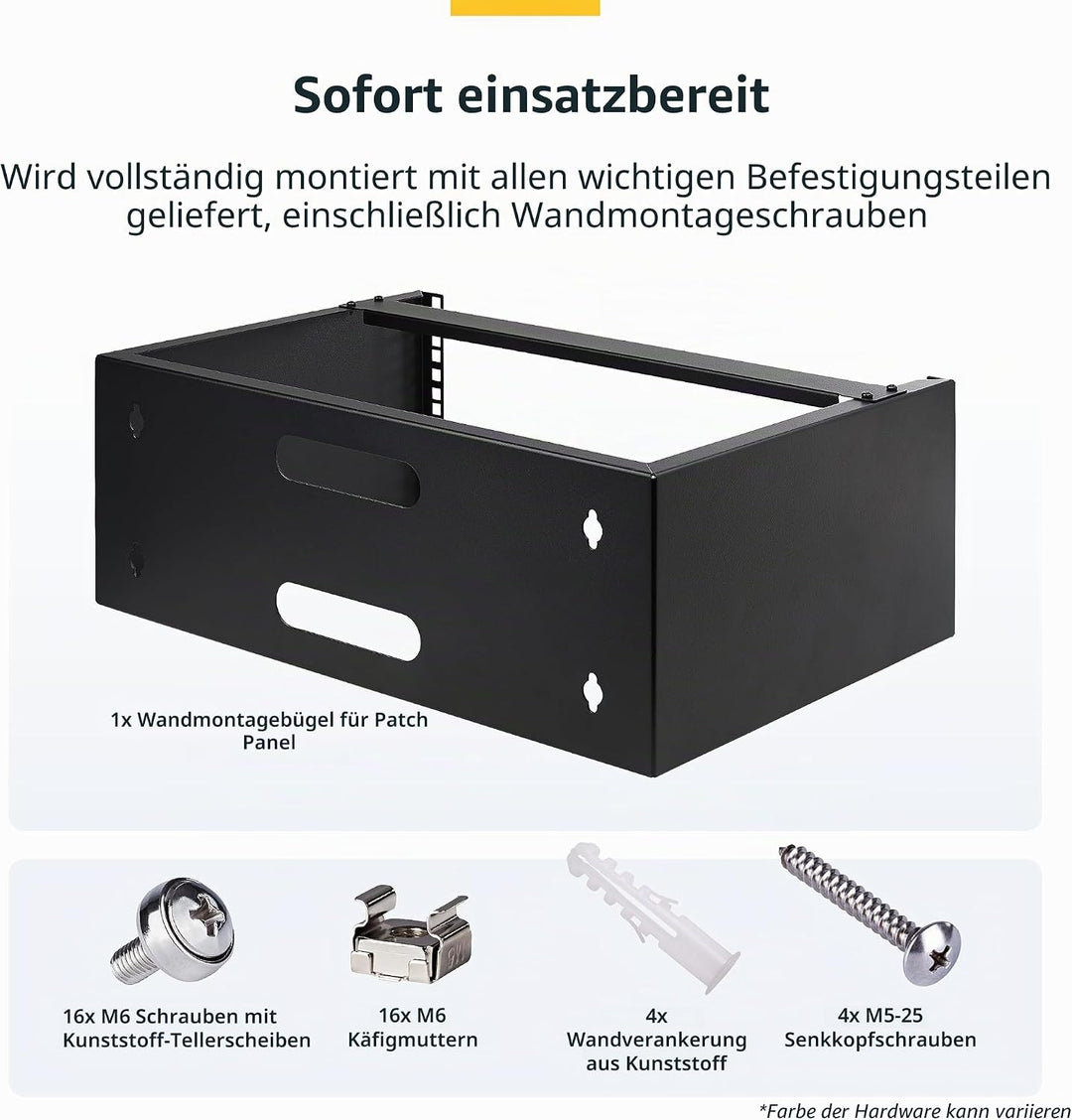 StarTech.com 4HE Wandmontage Rack - 19 Zoll Wandmontage-Netzwerk-Rack - 35cm tief (Low Profile) - Wa