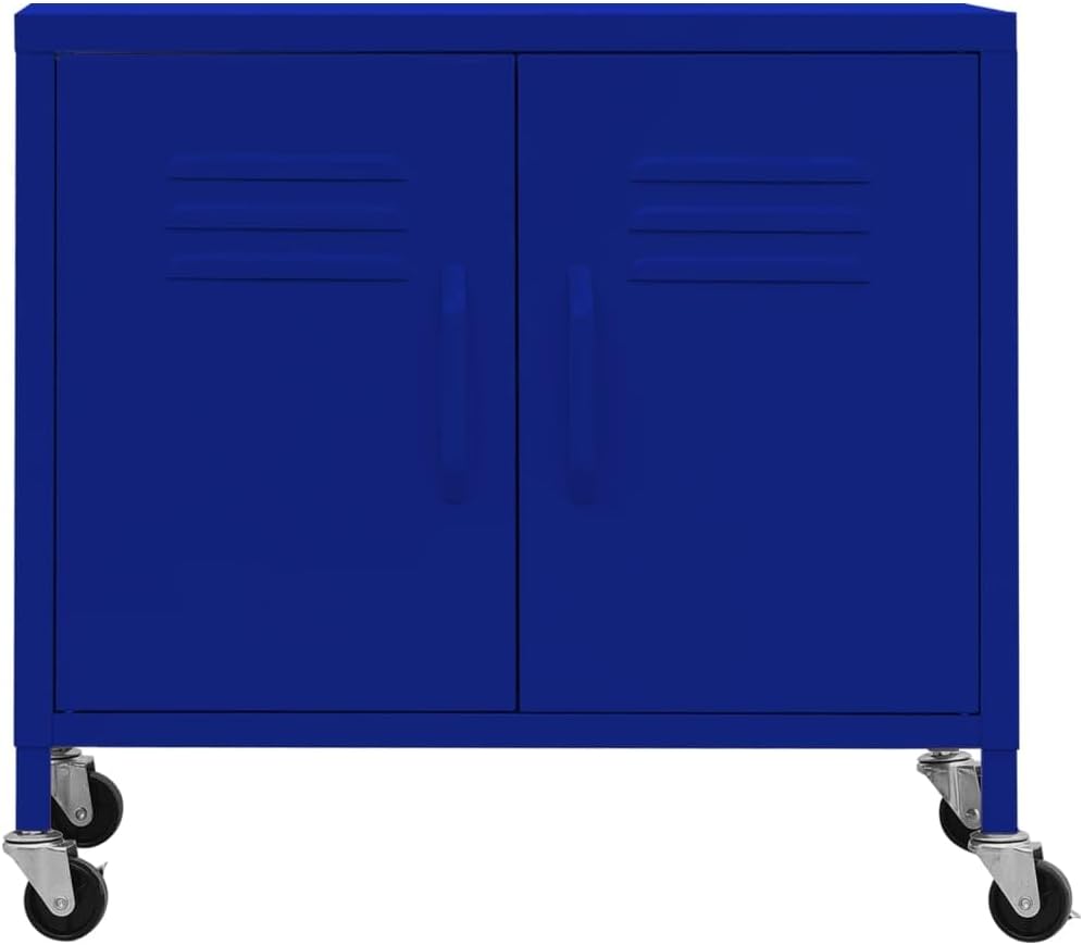 ZQQLVOO Schränke Anrichte Mehrzweckschrank Lagerschrank Marineblau 60x35x56 cm Stahl, Marineblau