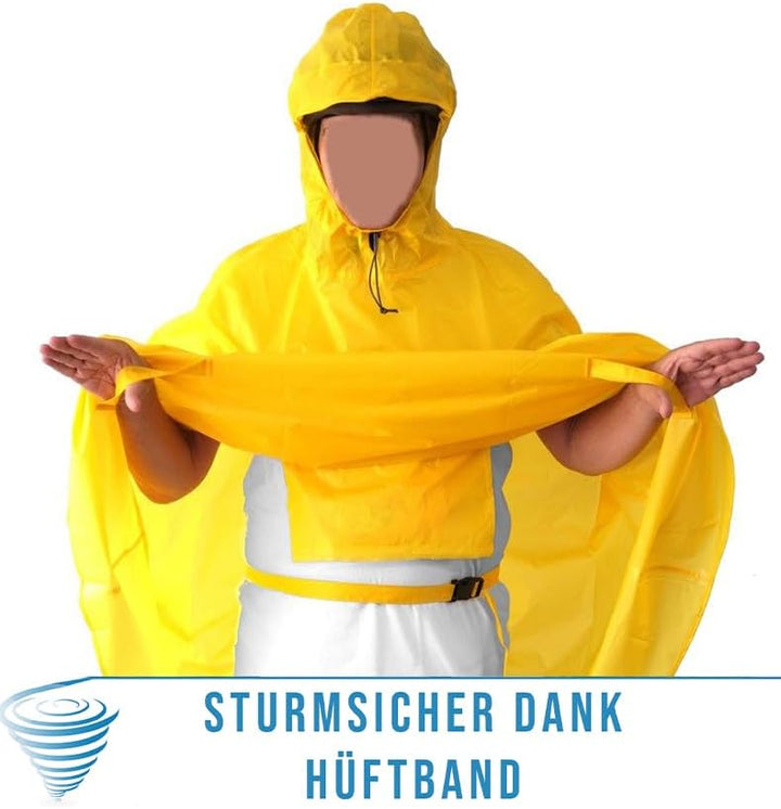 HOCK - DAS ORIGINAL und echter TESTSIEGER* - Fahrrad Regenponcho mit Kapuze - Fahrradponcho Wasserdi