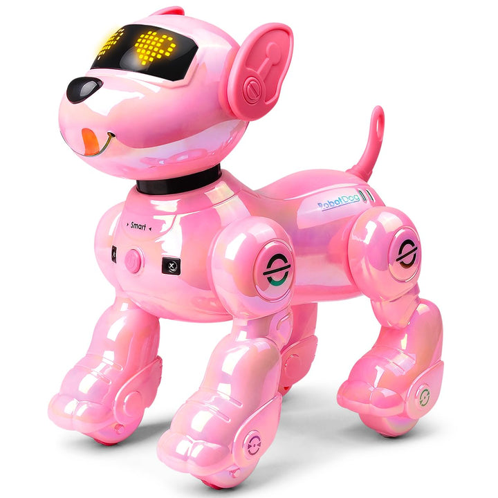 VATOS Ferngesteuerte Roboter Hund Kinder mit 2 Batterien,Programmierbarer Roboterhund mit 17 Interak
