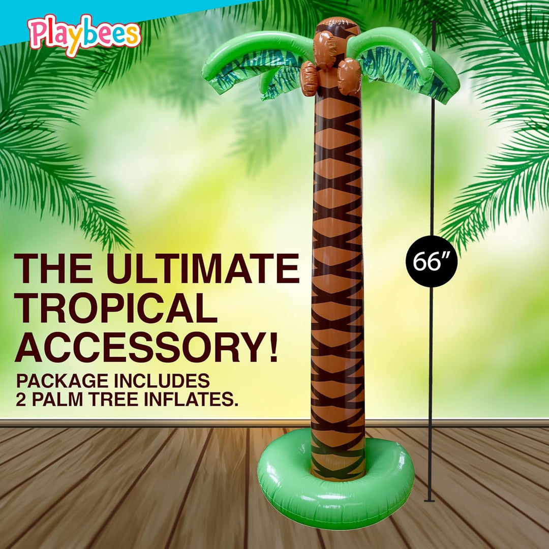 Playbees Riesige aufblasbare Palmen – 2 Stück – 1,8 m, super stabile künstliche Bäume für Luau-Party