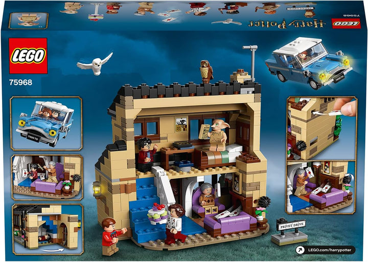 LEGO 75968 Harry Potter Ligusterweg 4, Spielzeug-Haus mit Ford Anglia sowie Minifiguren von Dobby un
