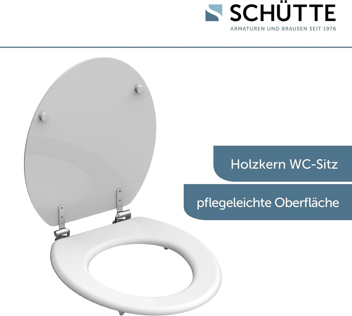 SCHÜTTE WC-Sitz WHITE, Holzkern Toilettendeckel, Klodeckel Weiss 84000
