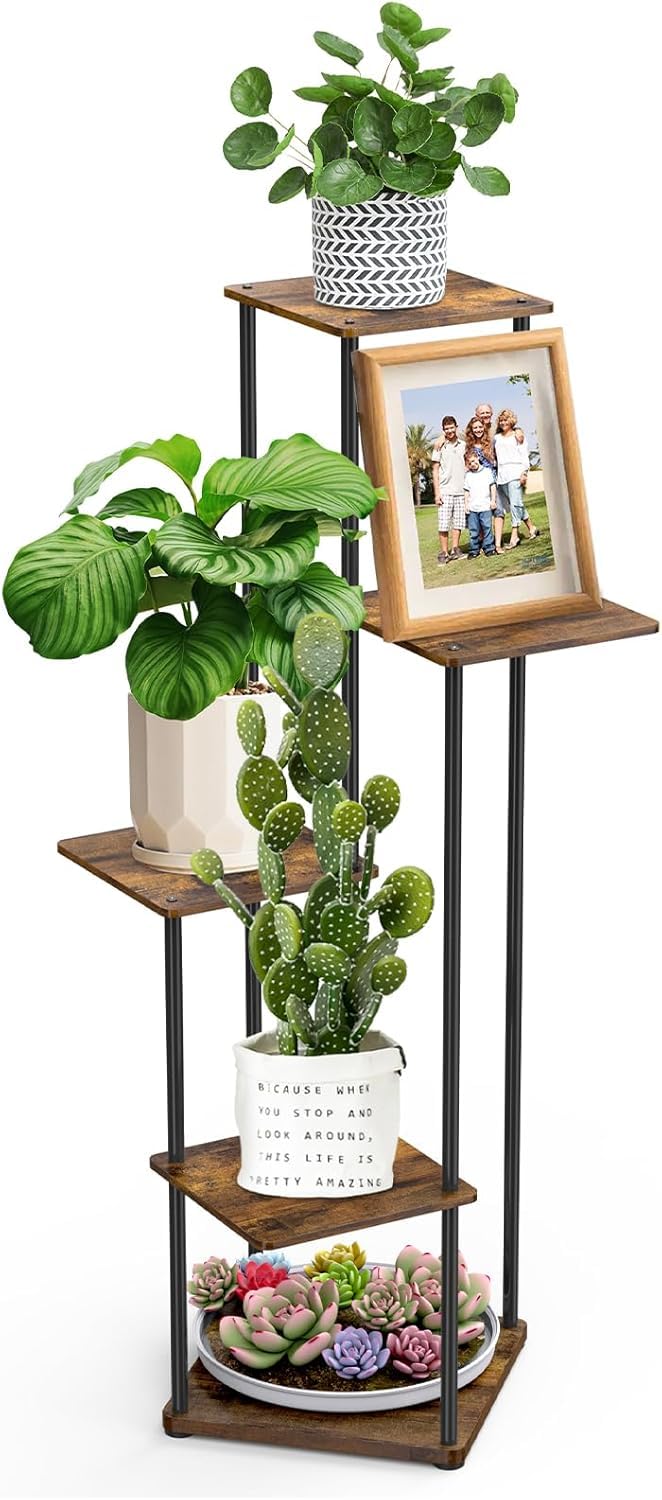 Blumenständer, Pflanzenständer Innen, 5 Etagen Modernes blumentopf ständer, Blumentreppen Metall, pf