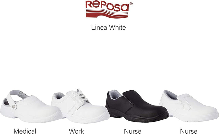 REPOSA Unisex Krankenschwester Holzschuh 35 EU Schwarz, 35 EU Schwarz