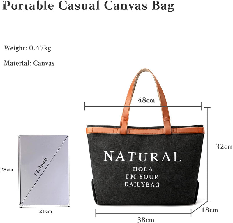 CORIOS Damen Henkeltaschen Canvas Schultertasche Casual Handtasche Grosse Kapazität Tote Beutel Mult