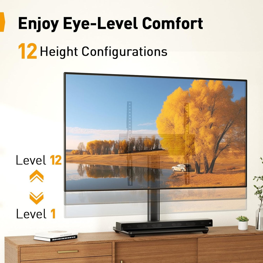 PERLEGEAR TV Standfuss TV Ständer Schwenkbar für 24-55/60 Flach &amp; Curved Fernseher bis zu 40 KG, TV-
