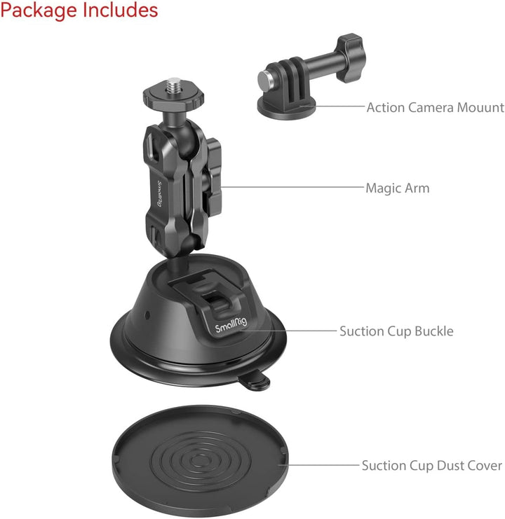 SMALLRIG Suction Cup Mount Doppelschicht-Saugnapfhalterung für GoPro Hero 12/11/10/9, für DJI Osmo A