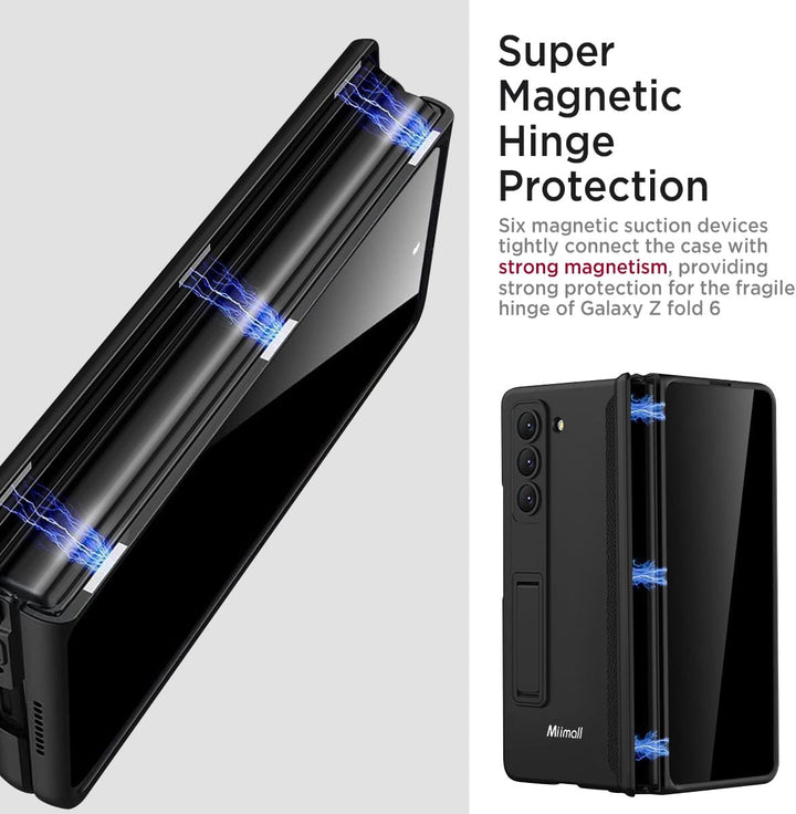 Miimall Kompatibel mit Samsung Galaxy Z Fold 6 Hülle mit Displayschutz Anti-Peeping+Magnetischer Sch