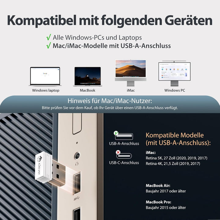 2.4G Maus Set kabellos, iclever Aluminium Wireless Slim Tastatur QWERTZ Layout (Deutsch), für Comput