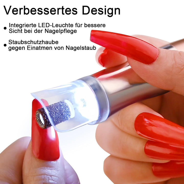 Enniewi Kabellos Nagelfräser Mit Licht 25000 U/Min, 13 In 1 Maniküre pediküre Set Elektrisch Mit Sta
