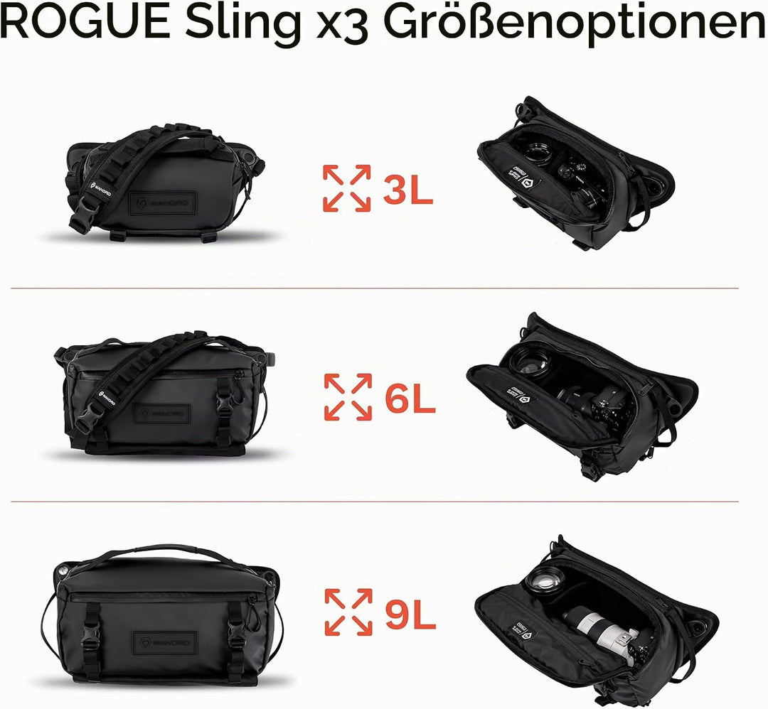 WANDRD Rogue Sling 3L Bag - Leichte, verstellbare, wetterfeste Kamera & Everyday One Strap Sling Bag