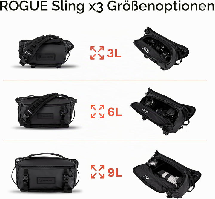 WANDRD Rogue Sling 3L Bag - Leichte, verstellbare, wetterfeste Kamera & Everyday One Strap Sling Bag