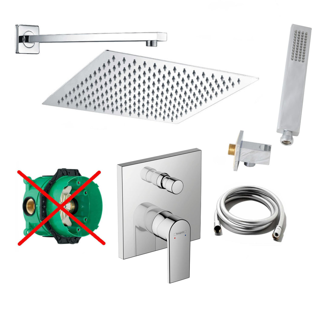 vanvilla Duschsystem mit Unterputz Duscharmatur von Hansgrohe Einhebelmischer und vanvilla Regendusc
