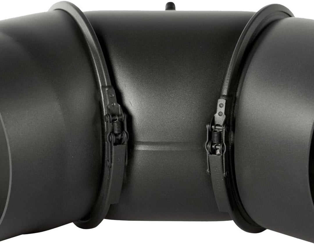 Rauchrohr Bogen drehbar mit Tür ø 130 schwarz #310 2mm