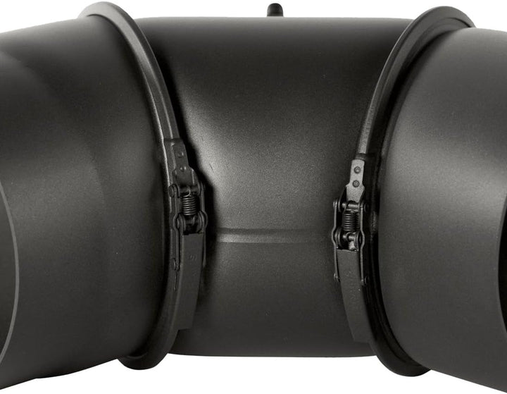 Rauchrohr Bogen drehbar mit Tür ø 130 schwarz #310 2mm