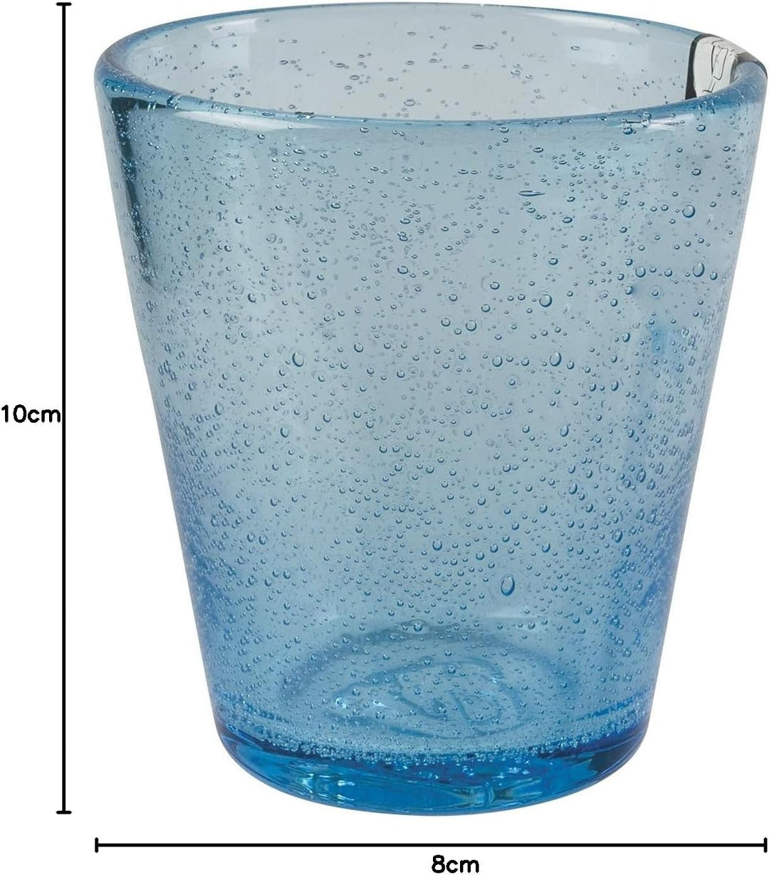Villa d’Este Home Tivoli 5907746 Cancun/Marea Wasserbecher, 330 ml, mundgeblasen, Glas, Blaue Schatt