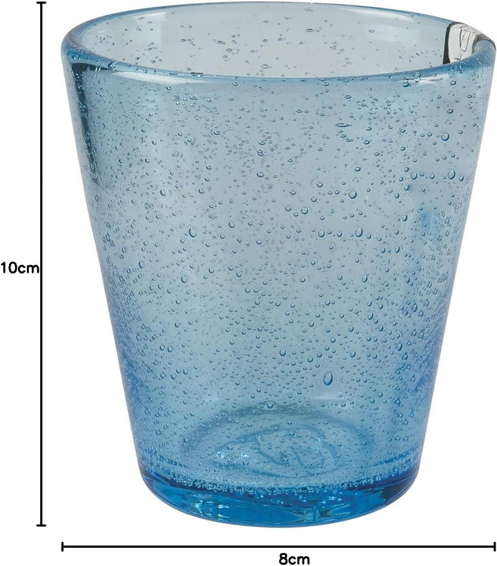Villa d’Este Home Tivoli 5907746 Cancun/Marea Wasserbecher, 330 ml, mundgeblasen, Glas, Blaue Schatt