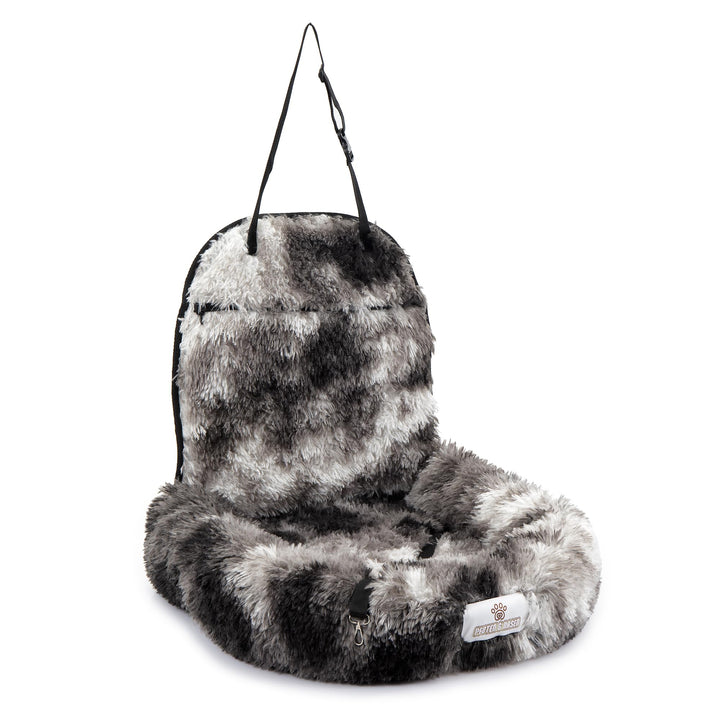 Pfoten&amp;Nasen® 2 In 1 Orthopädisches Hunde Autositz [Grau/Weiss, 41X50X33cm] Für Grosse, Mittelgrosse