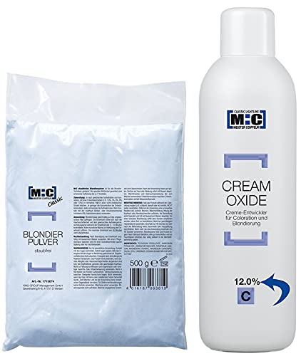 Blondierung 500g + Meister Coiffeur OXIDANT 12% - 1000ml Blond 1 stück (1er Pack), Blond 1 stück (1e