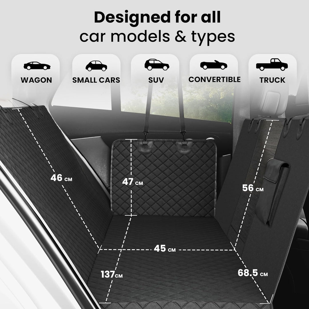 Hundedecke Auto Rückbank/Kofferraum/Vordersitz + Napf | Wasserdicht rutschfest Waschbar | Hunde Auto
