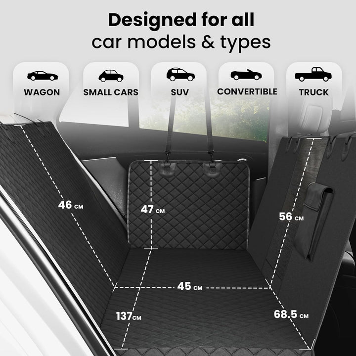 Hundedecke Auto Rückbank/Kofferraum/Vordersitz + Napf | Wasserdicht rutschfest Waschbar | Hunde Auto