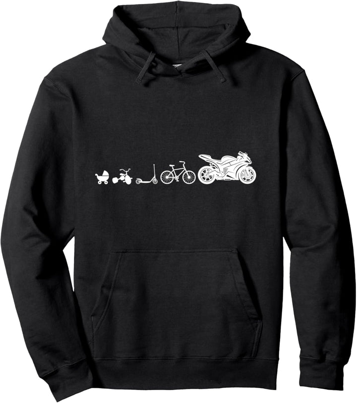 Evolution Schnelles Motorrad als Ziel Pullover Hoodie